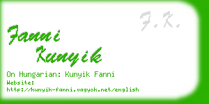 fanni kunyik business card